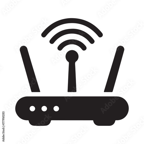 Network router broadcast solid icon