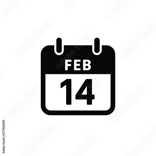 Valentine’s Day Calendar Vector Illustration