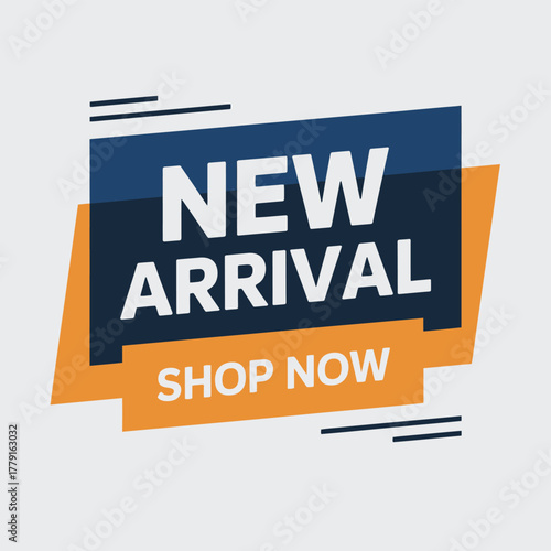 Modern new arrival shop now promotional banner design vector graphic for eps files vector