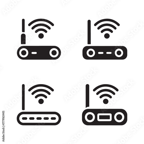 Mobile router hotspot solid icons
