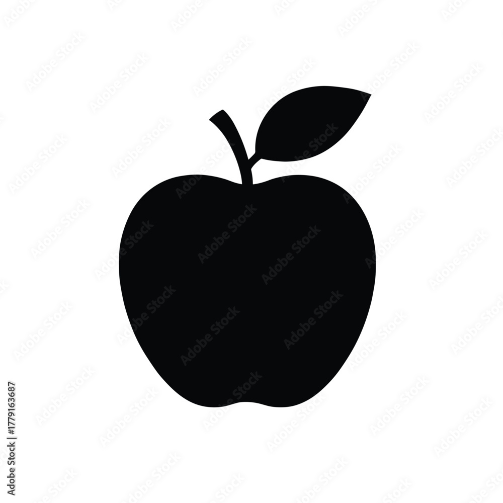 Fototapeta premium Apple Silhouette Vector Illustration
