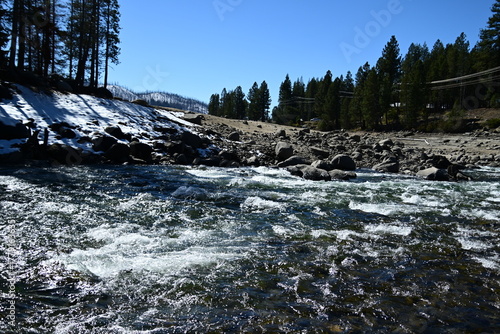 beautiful winter mountain river at Huntington lake
