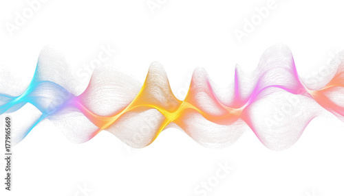 Semi-transparent sound wave rainbow for design overlay