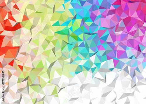 A vibrant spectrum of colors in a geometric low poly pattern creating a modern abstract crystalline background