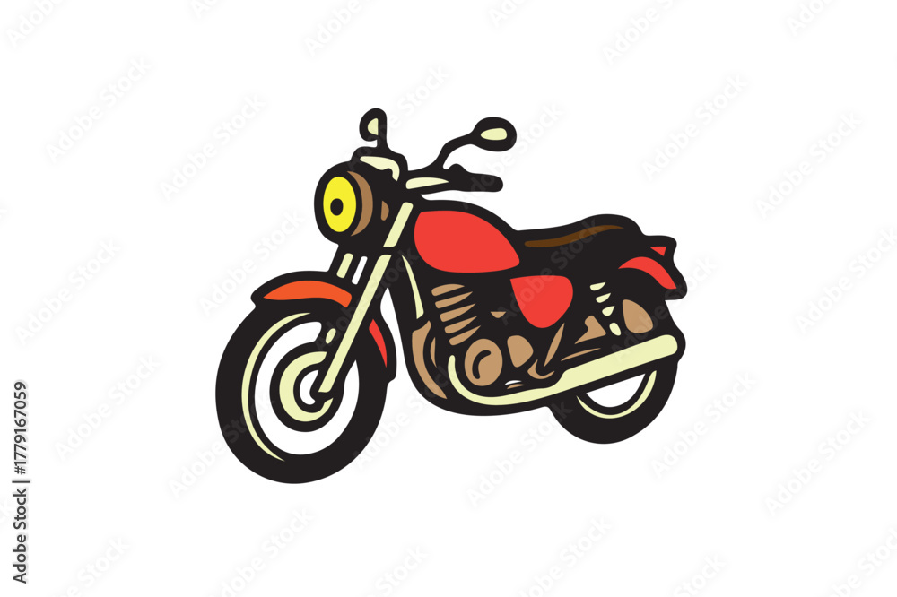 Obraz premium Motorbike Vector icon Illustration on White Background.