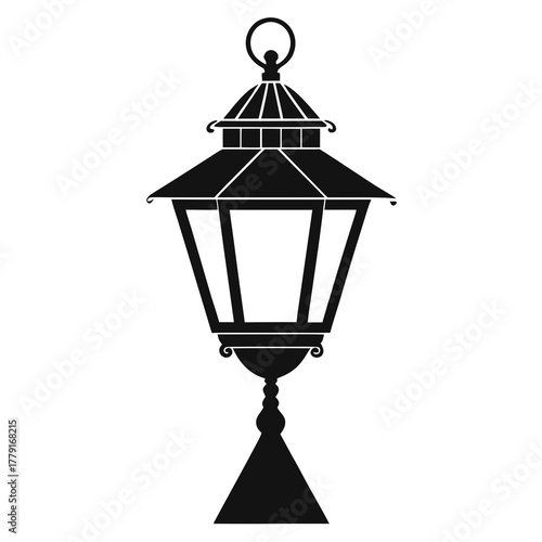 The Prairie Lantern vector clean black silhouette design white background