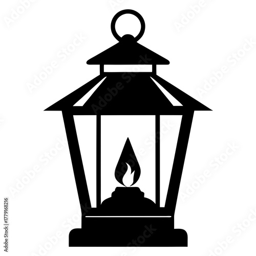 The Prairie Lantern vector clean black silhouette design white background