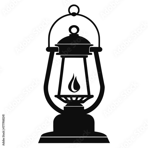 The Prairie Lantern vector clean black silhouette design white background