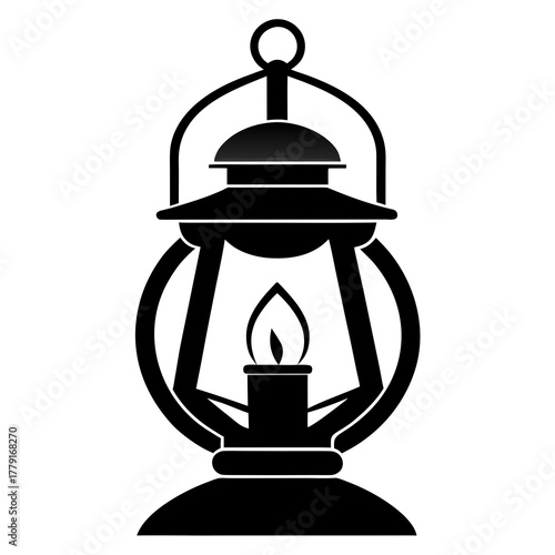 The Prairie Lantern vector clean black silhouette design white background