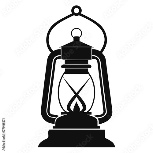 The Prairie Lantern vector clean black silhouette design white background
