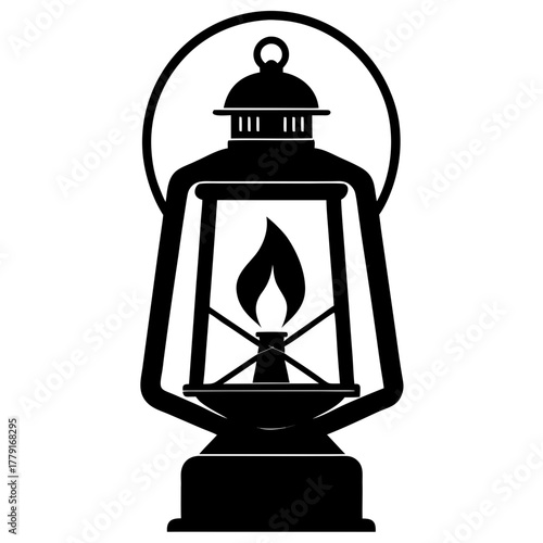 The Prairie Lantern vector clean black silhouette design white background