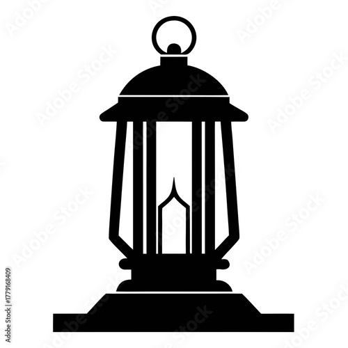 The Prairie Lantern vector clean black silhouette design white background