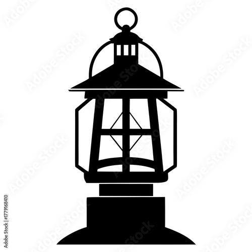 The Prairie Lantern vector clean black silhouette design white background