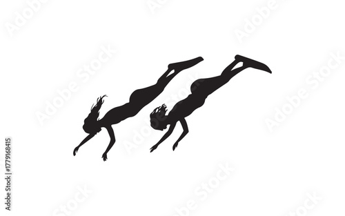  jumping people silhouettes