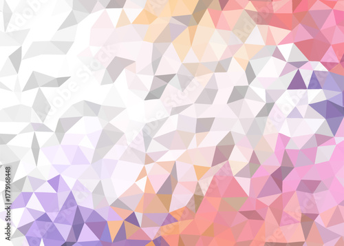 Colorful crystalized texture created with a vibrant mosaic of geometric shapes in a modern abstract polygonal style