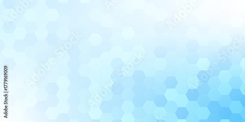 Abstract blue and white hexagon background. Futuristic digital hi-technology banner. Healthcare background. Vector