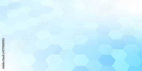 Abstract blue and white hexagon background. Futuristic digital hi-technology banner. Healthcare background. Vector