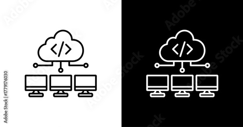 Cloud  White Icon Set Design