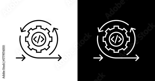 Agile  White Icon Set Design