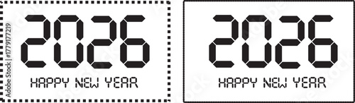 Happy new year 2026 silhouette vector 