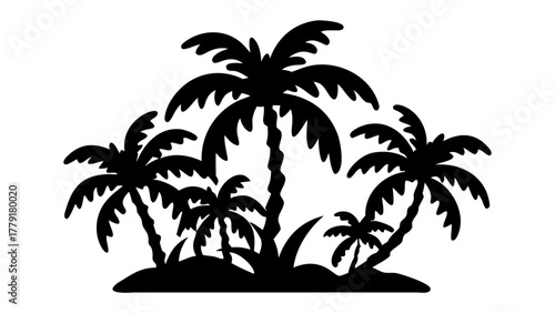 Silhouette of Palm Trees: A striking silhouette of palm trees stand tall against a background, creating a tropical and exotic ambiance. Capture a sense of serenity and escape.