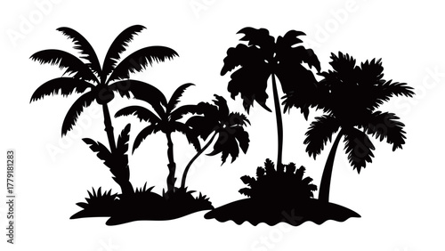 Tropical Palm Silhouette: A stark silhouette of palm trees set against a backdrop, evoking the allure of a tropical paradise.