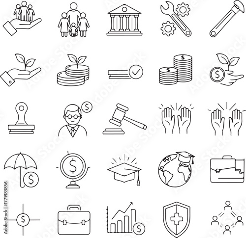 Business and Finance Icons Collection money investment
