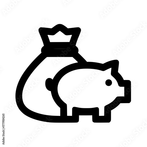 piggy bank and bag