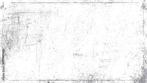 White background with distressed grey textured overlay and subtle scratches and speckles grunge