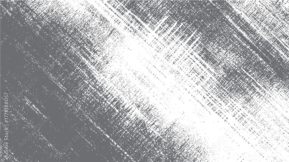 Fototapeta premium Abstract textured background with diagonal lines and speckles in shades of gray and white vector