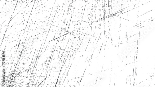 White background with random dark grey diagonal and vertical scratches and speckles texture vector