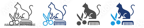 grooming icon set multiple style
