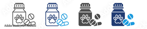 pet vitamins icon set multiple style
