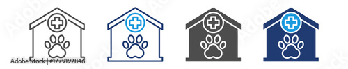 pet clinic icon set multiple style