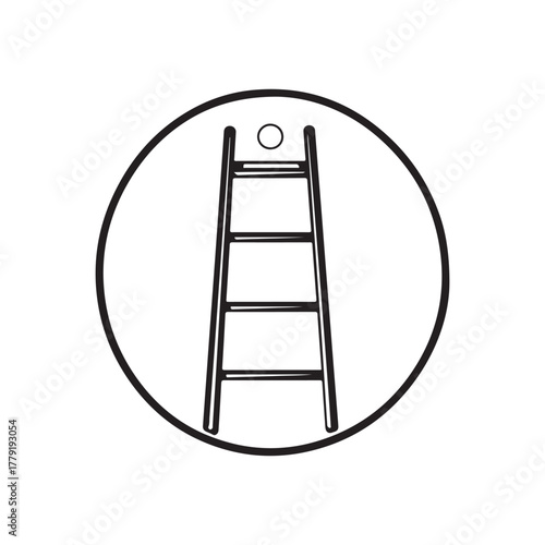 Simple ladder icon vector illustration in minimalist style