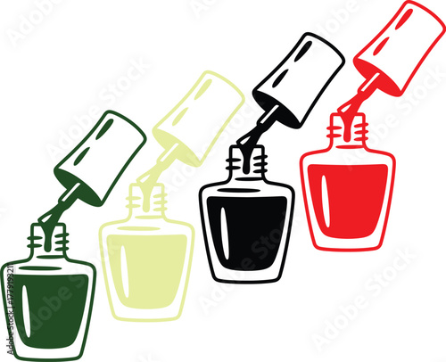 Nail polish bottle vector illustration for manicure and beauty salon graphic design