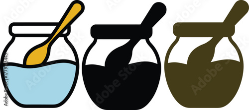 Honey jar icon vector illustration isolated on white background sweet food concept