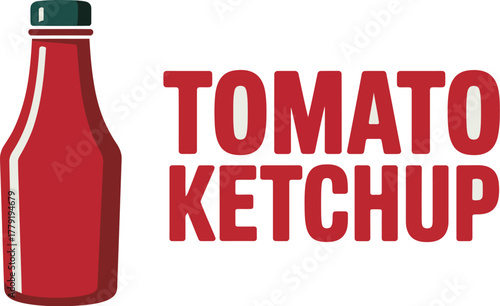 Find tomato ketchup bottle illustration vector image for food condiment sauce brand