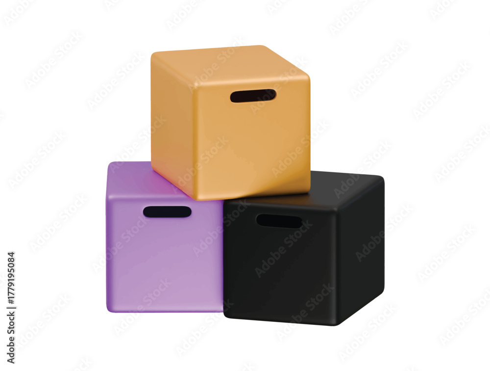 Obraz premium plyometric box icon 3d illustration render