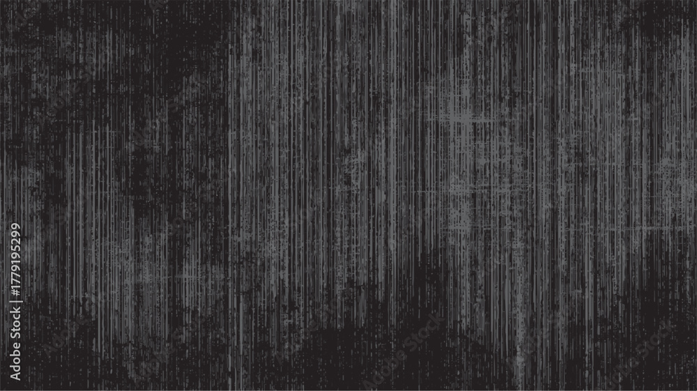 Fototapeta premium Dark textured background with vertical grey lines and distressed grunge effect abstract black