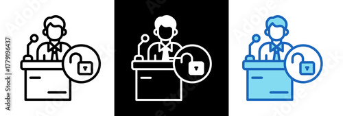 Political Freedom whiteblack icon