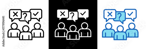 Public Opinion whiteblack icon