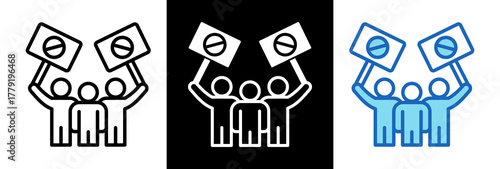 Right To Protest whiteblack icon