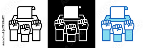 Democracy System whiteblack icon