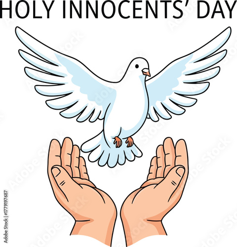Holy Innocents' Day with dove in hands