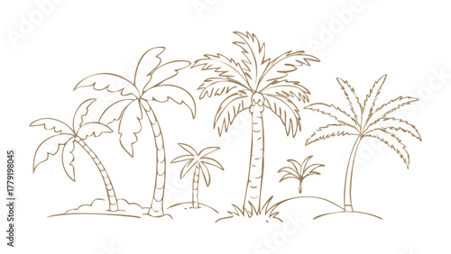 Tropical Palm Serenity: An idyllic scene of lush palm trees, their fronds gently swaying in the tropical breeze, evokes a sense of peace and relaxation.