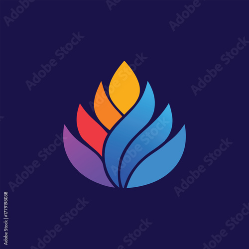 Vibrant Gradient Flame Petal Logo