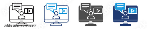online tutoring icon set multiple style