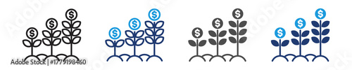investing icon set multiple style