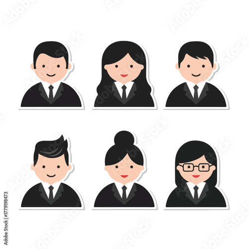 Professional Business Avatars Set for Corporate and Team Profiles